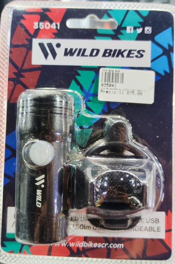 LUZ DELANTERA ALUMINIO USB 150LM WILD PLATA